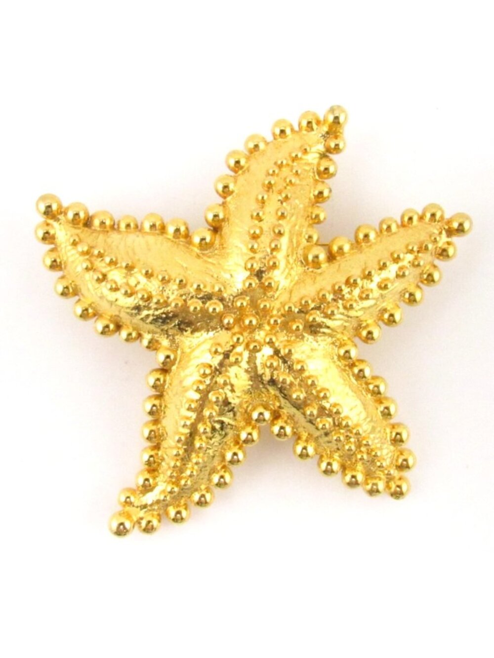 VTG unsigned MONET ? Large Starfish Brooch Pin Gold Tone Mermaid Beach Coastal